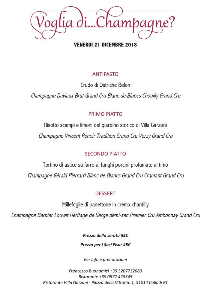 Voglia di Champagne a Villa Garzoni